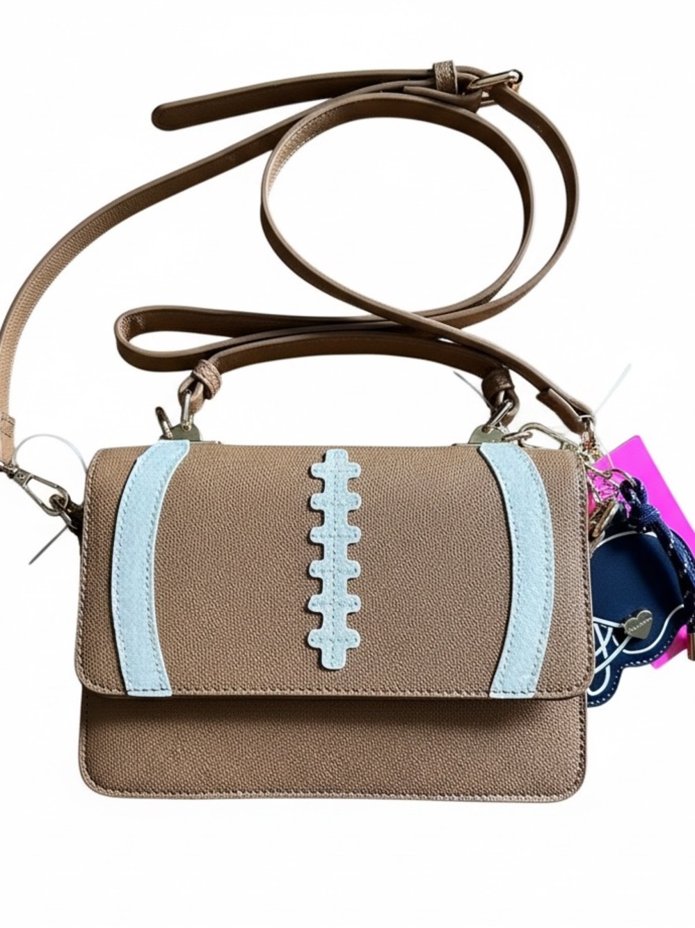 Betsey Johnson Brown Football “Game Day” Crossbody/ Top Handle Carry Bag- NWT